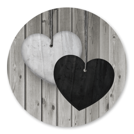 2 houten hartjes